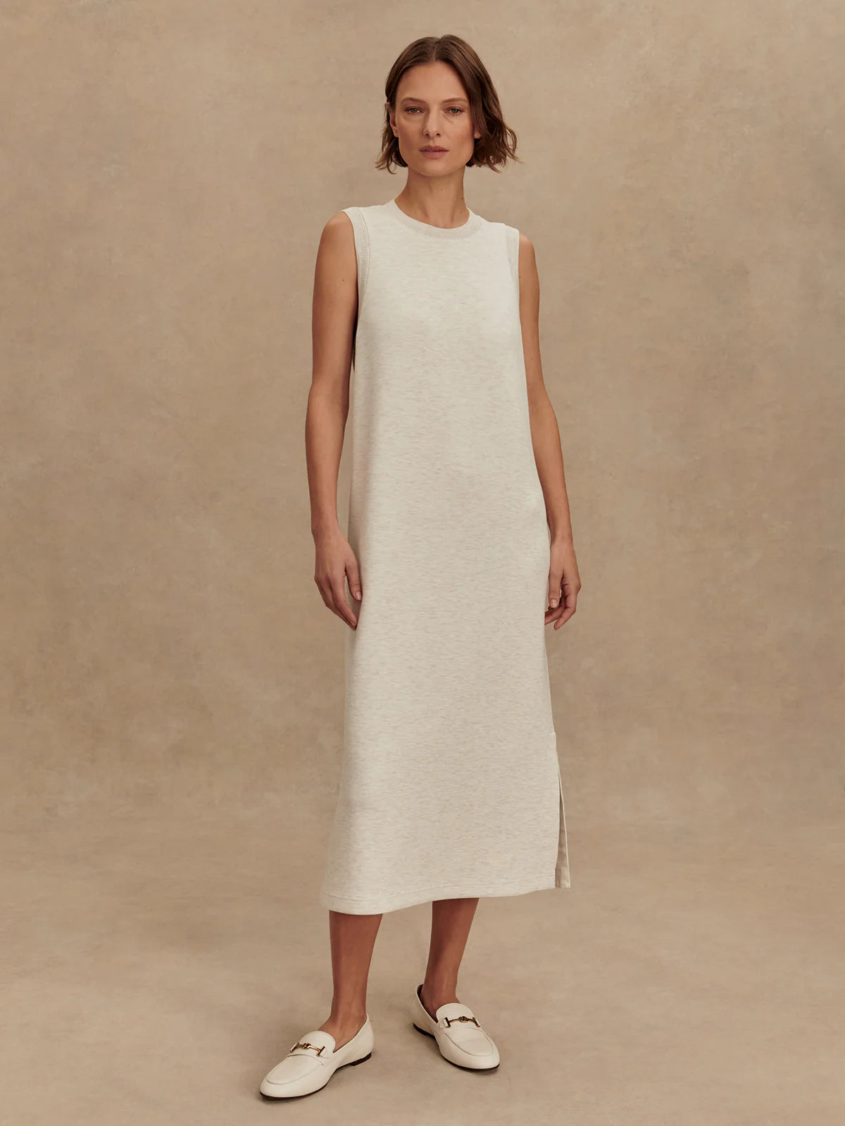 Beatrice Midi Dress | Ivory Marl