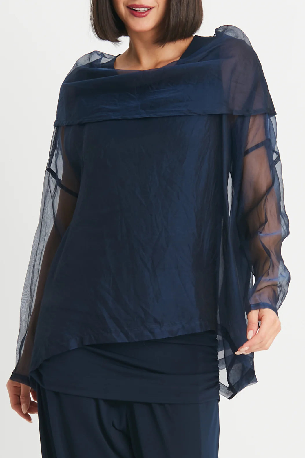 Organza Cowl Top | Midnight