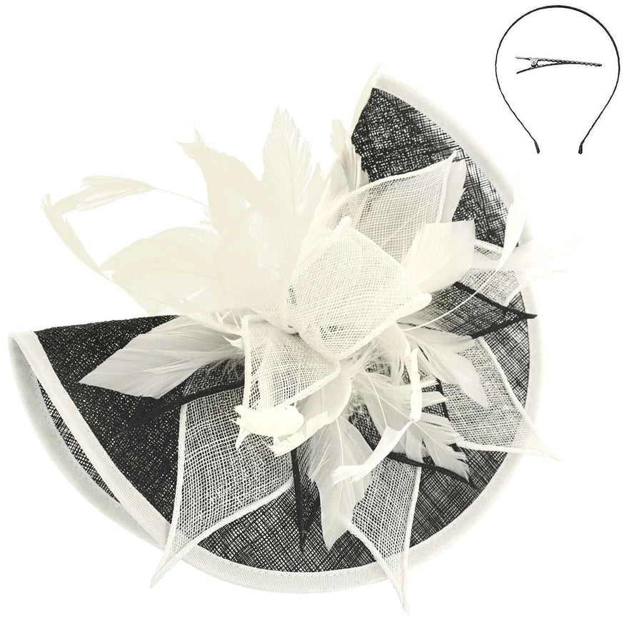 Two Tone Fascinator | Black & White