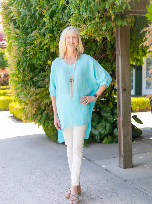 Linen Top | Turquoise