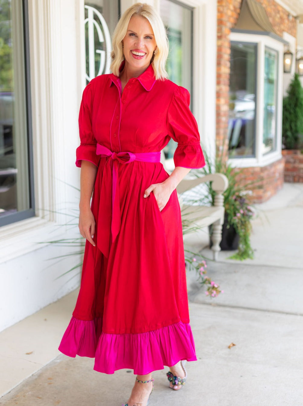 Carol Dress Red Fuchsia