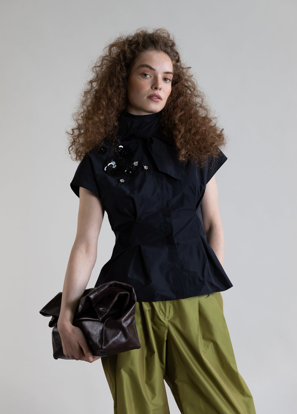 Floral Sequin Blouse | Black