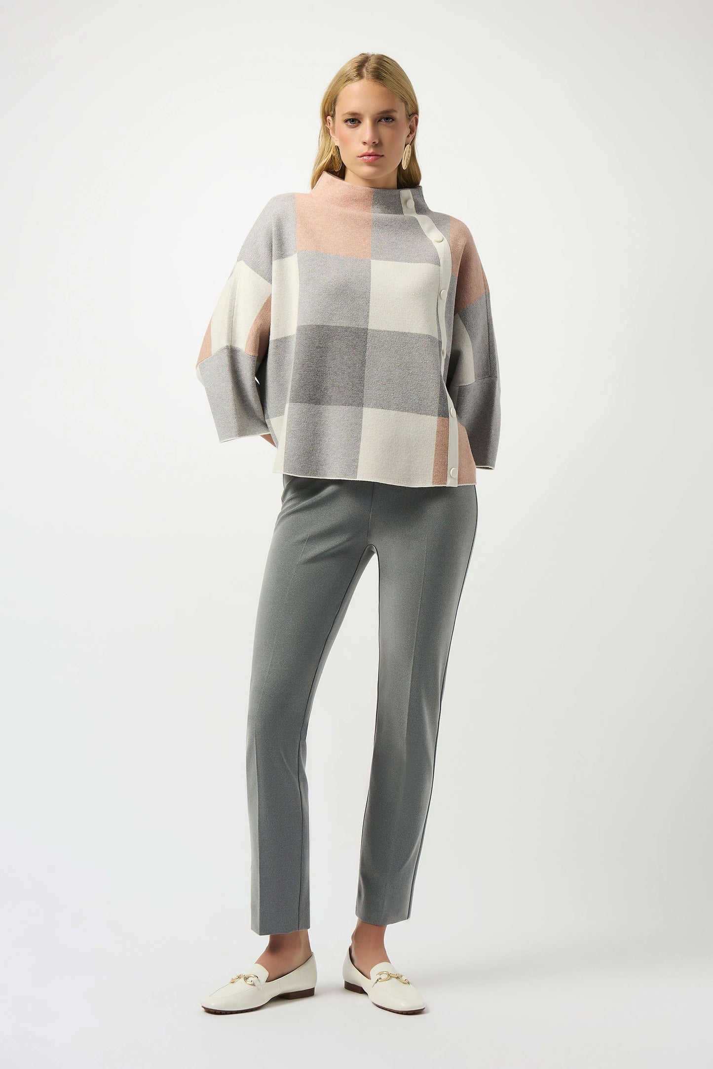 Plaid Jacquard Sweater | Rose/Multi