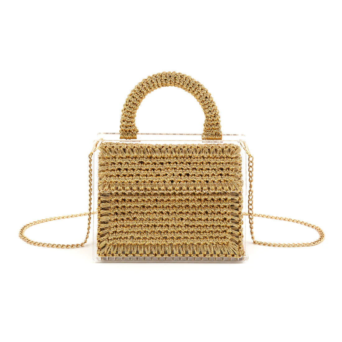 Acrylic Crochet Handbag | Gold
