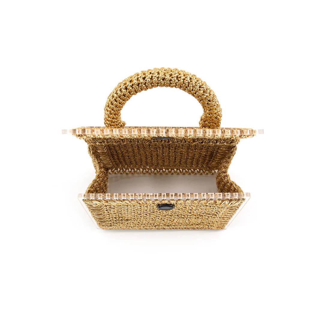 Acrylic Crochet Handbag | Gold