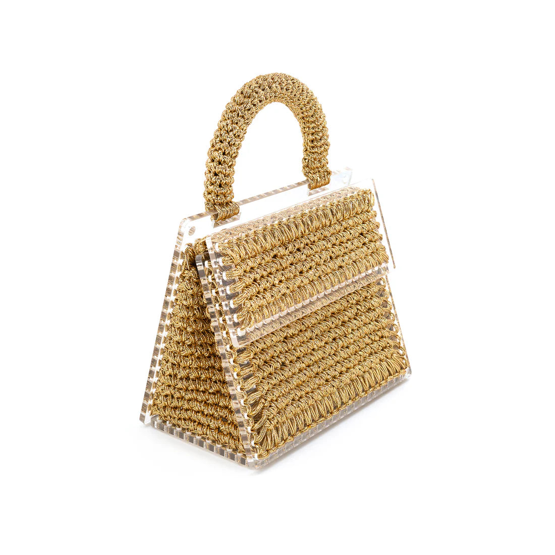 Acrylic Crochet Handbag | Gold