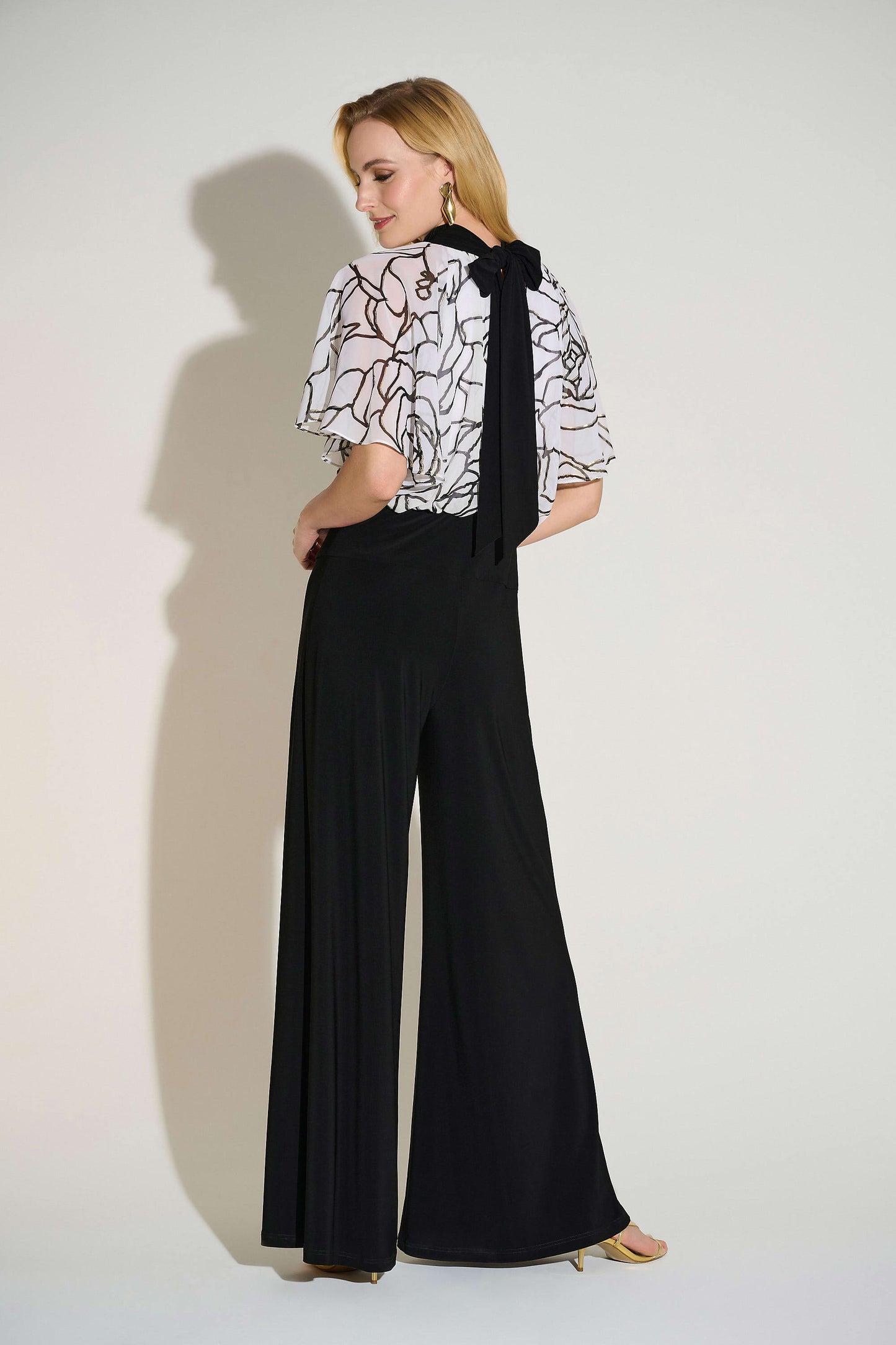 Chiffon & Silky Knit Jumpsuit