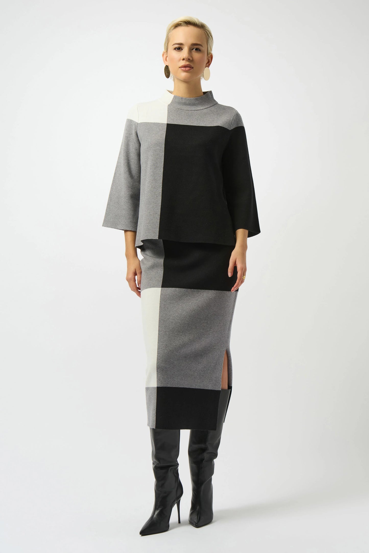 Jacquard Colorblock Skirt