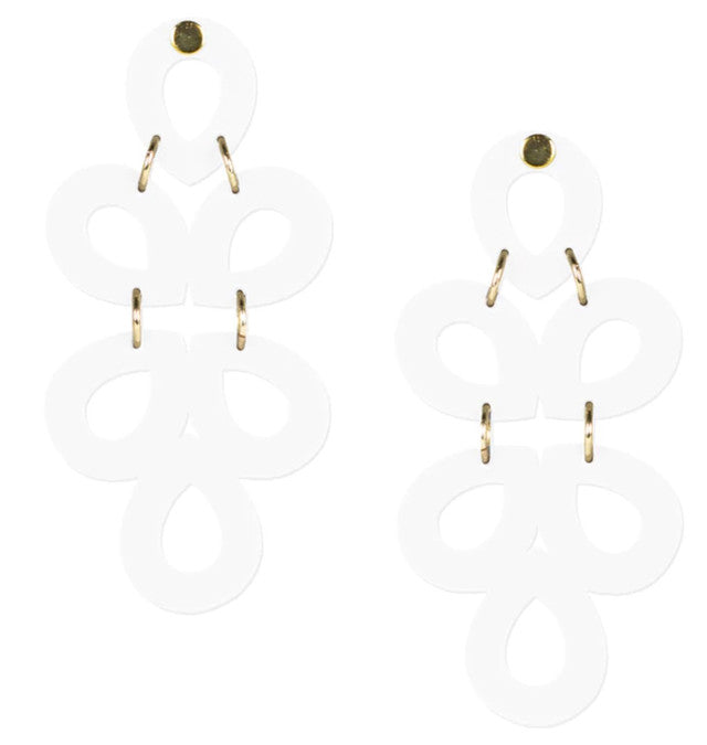 Acrylic Ginger Earrings | White