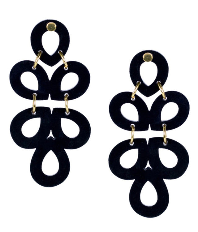 Acrylic Ginger Earrings | Black