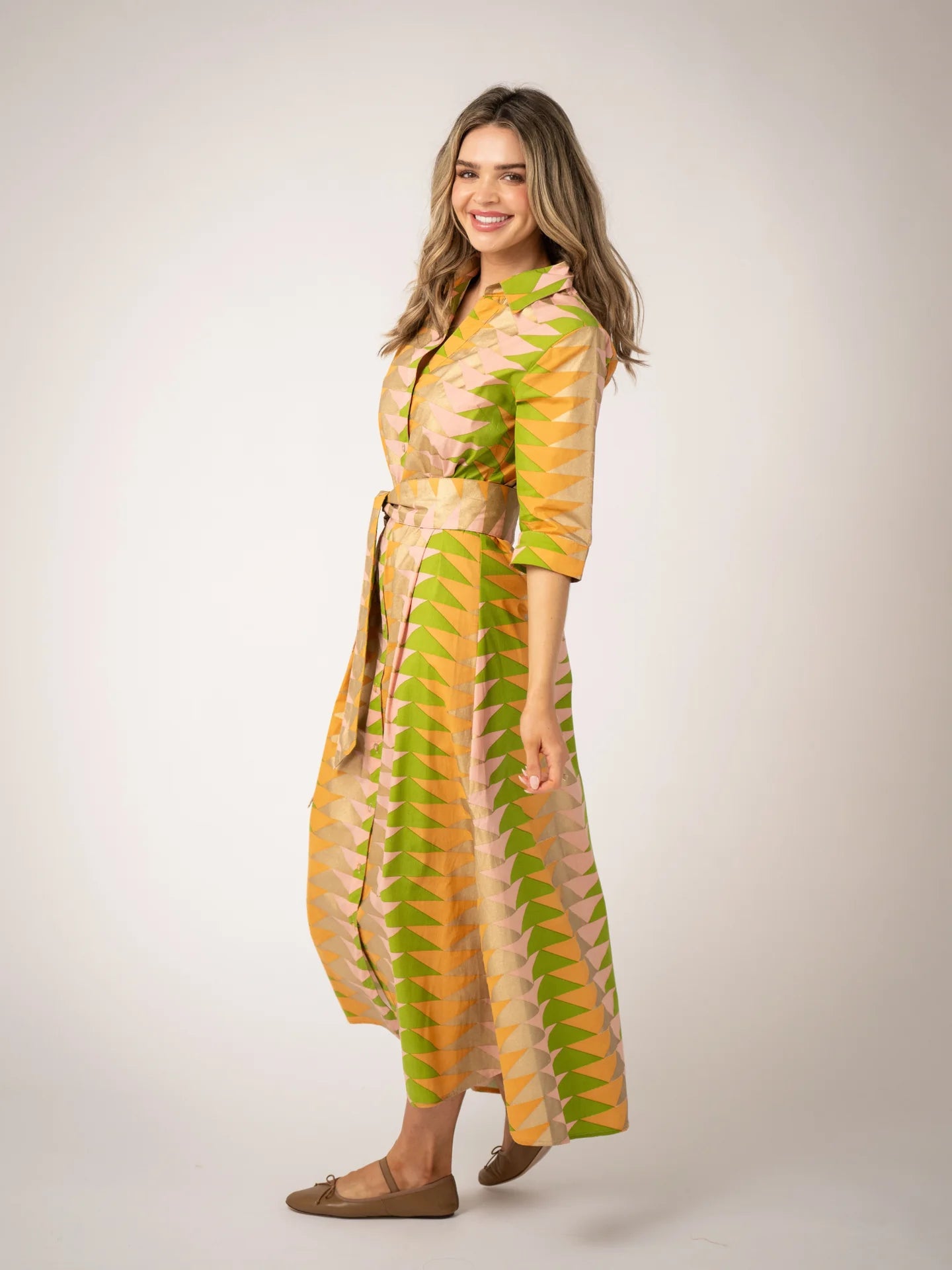 The Eloise Dress | Sunrise Bagru Triangle