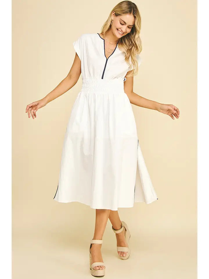 Side Slit Dress | White