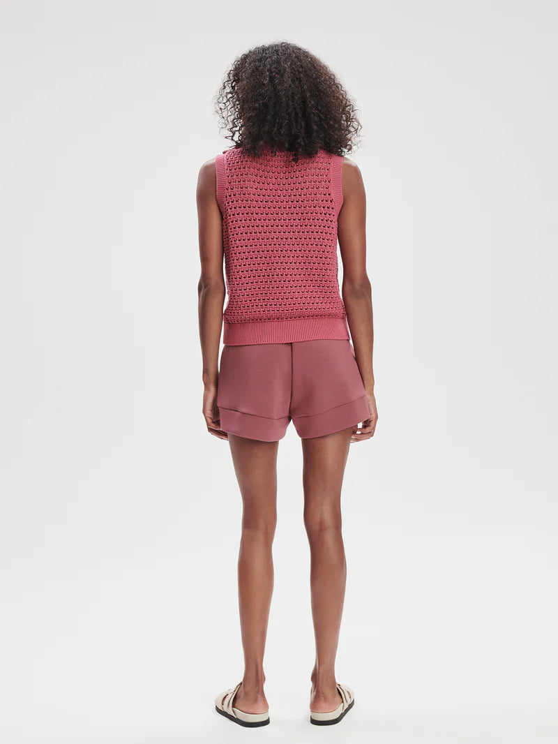 Bains Half Zip Tank | Rose Wine