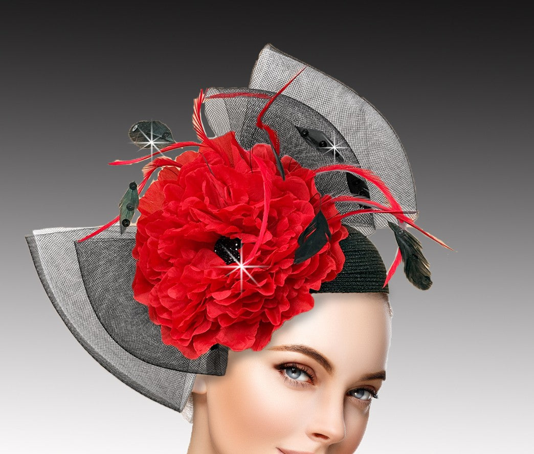 Red Poppy Fascinator