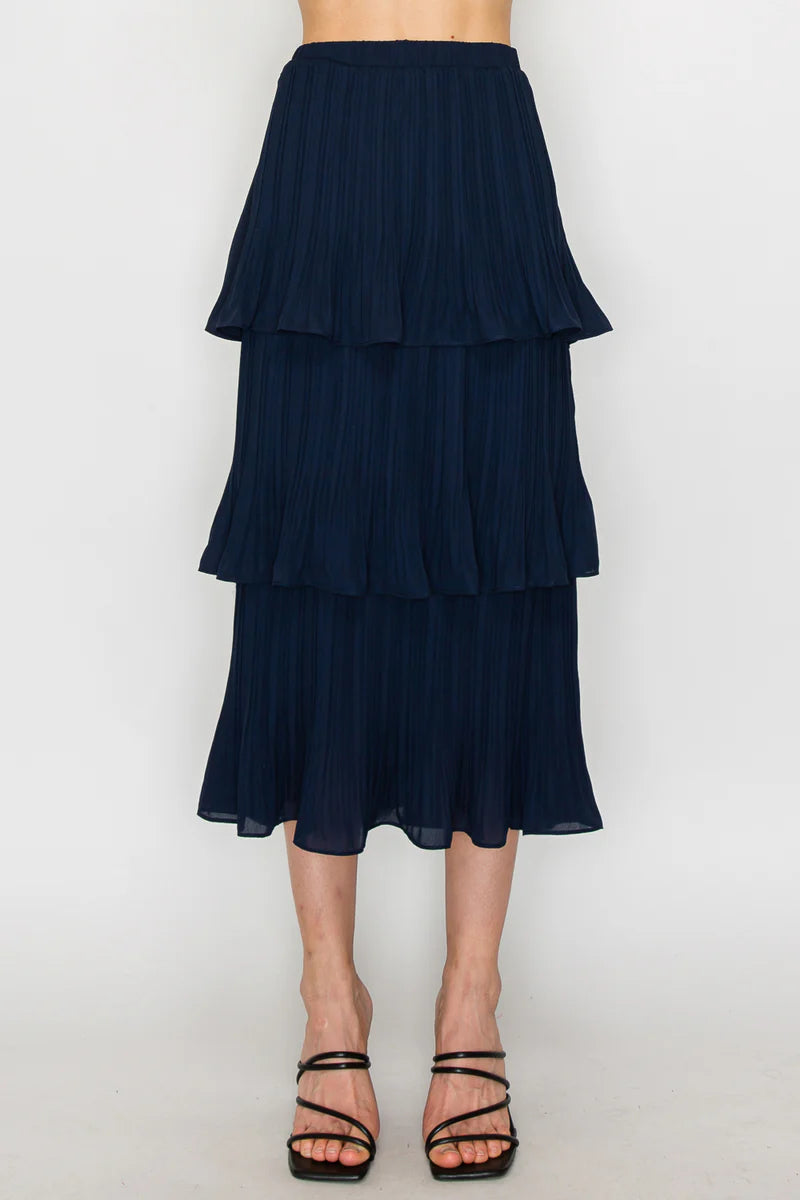 Javon Ruffle Skirt | Navy