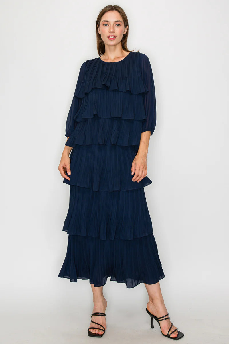 Javon Ruffle Skirt | Navy