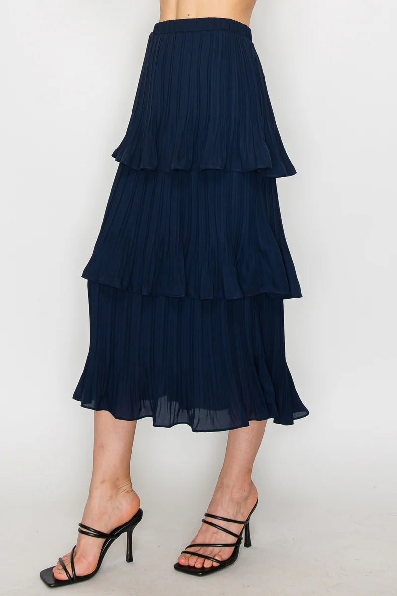 Javon Ruffle Skirt | Navy