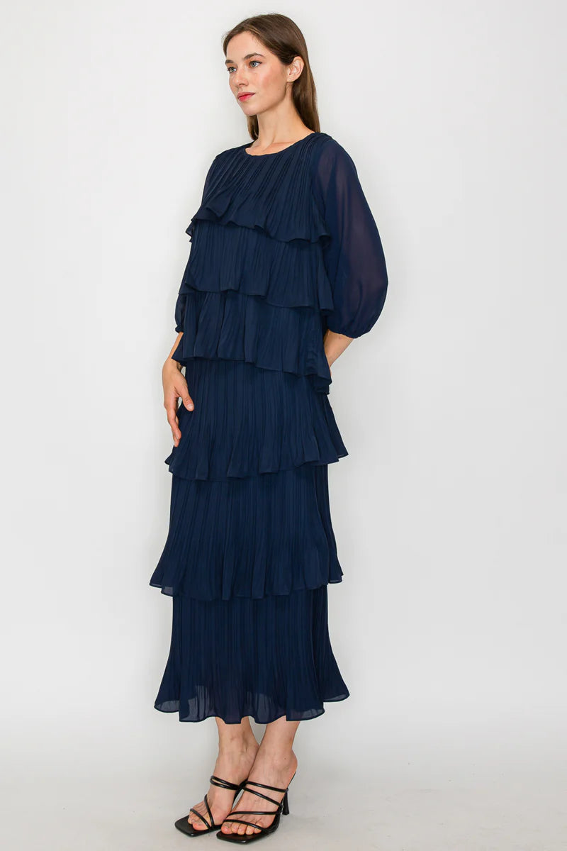 Jesiah Ruffle Top | Navy