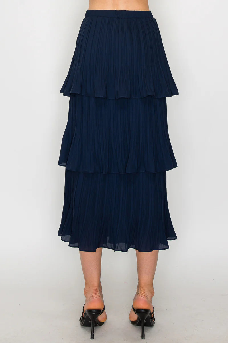 Javon Ruffle Skirt | Navy