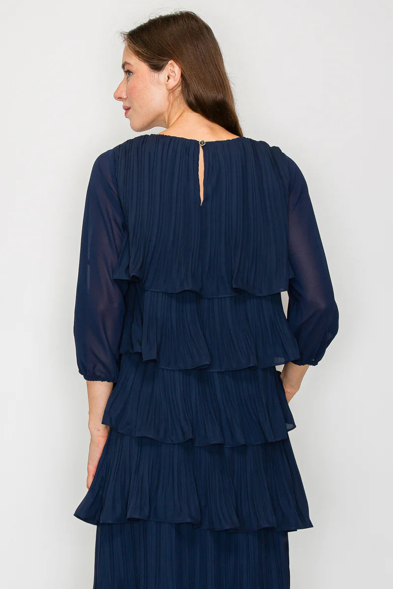 Jesiah Ruffle Top | Navy