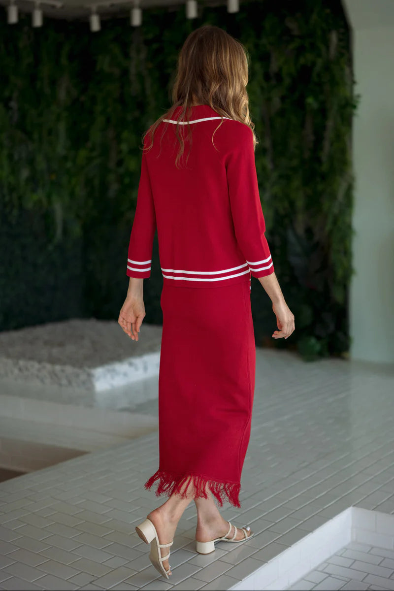 Sawyer Fringe Skirt | Red