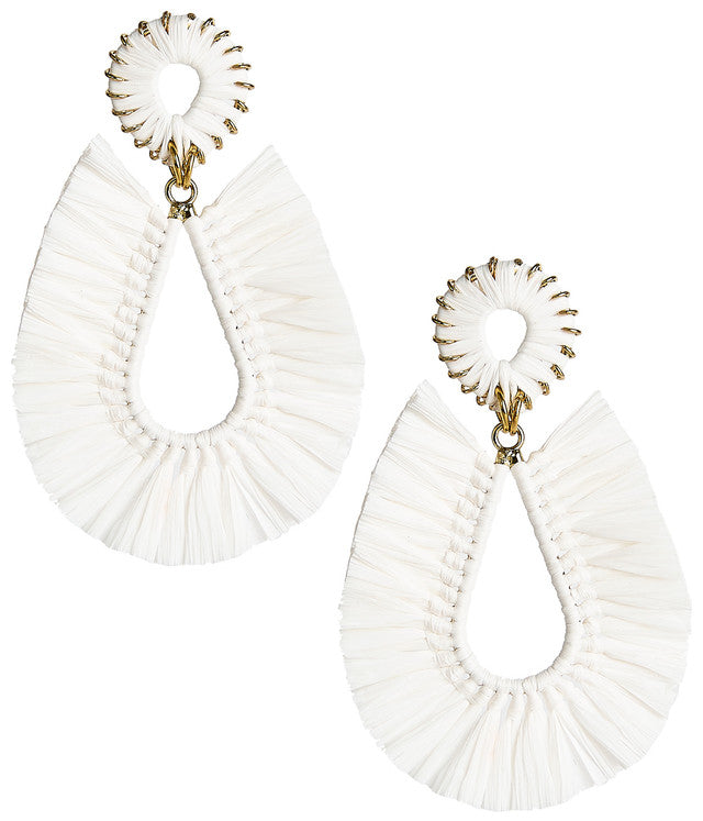 Mia Straw Earring | White