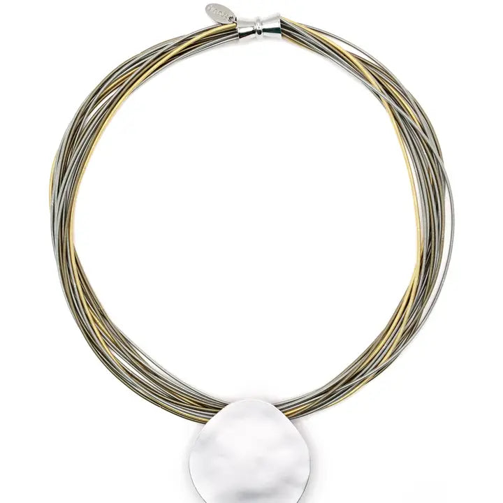 Silver Disc Necklace | Gold,Silver,Bronze