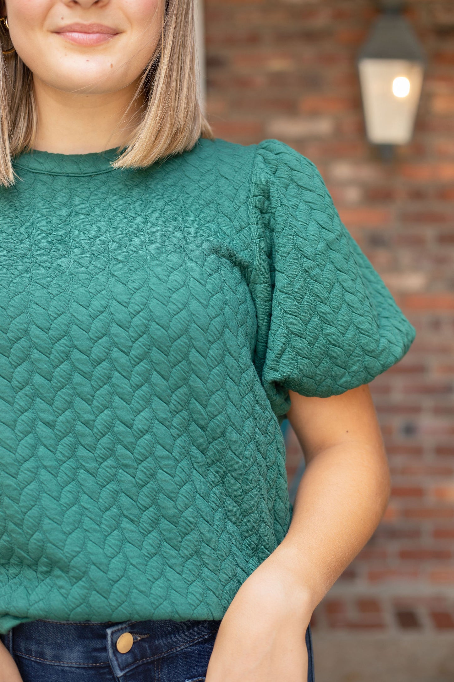 Textured Puff Sleeve Top