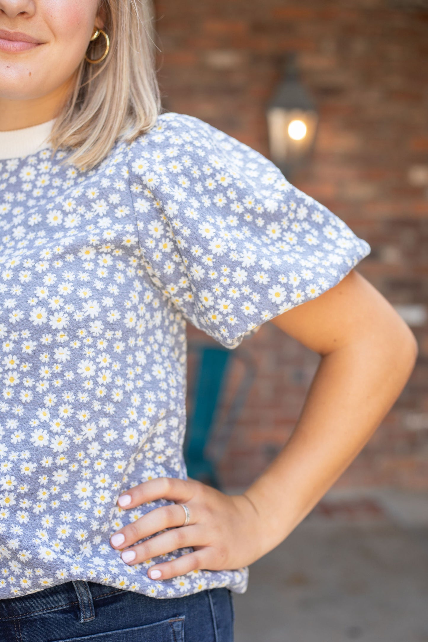 Flower Print Puff Sleeve