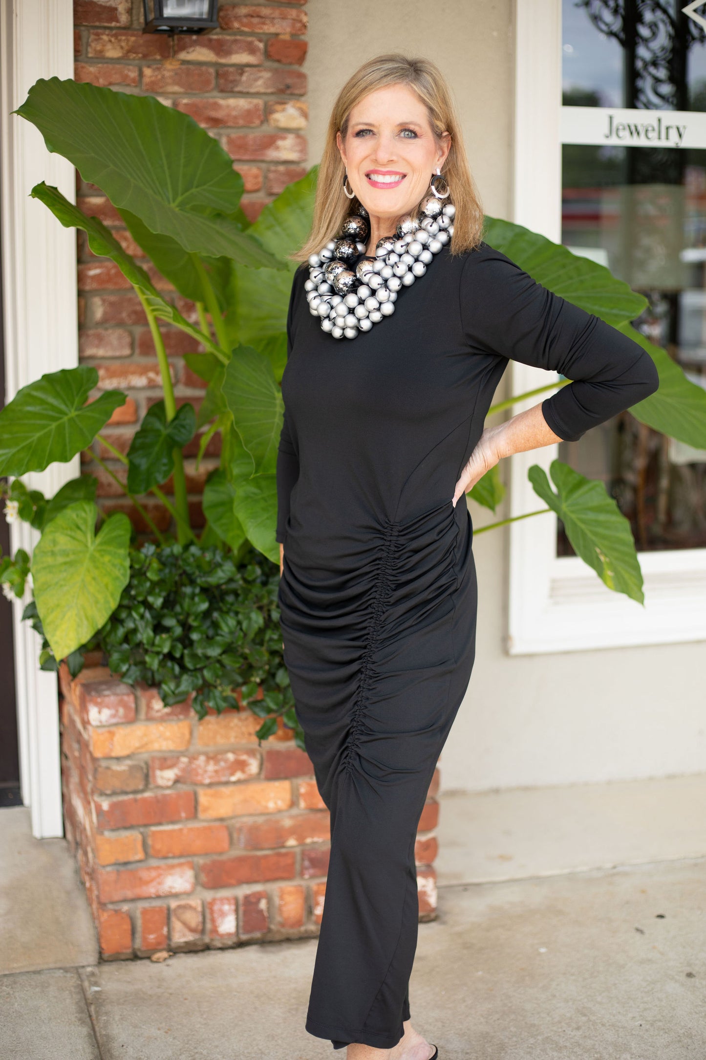 Gather Dress | Black