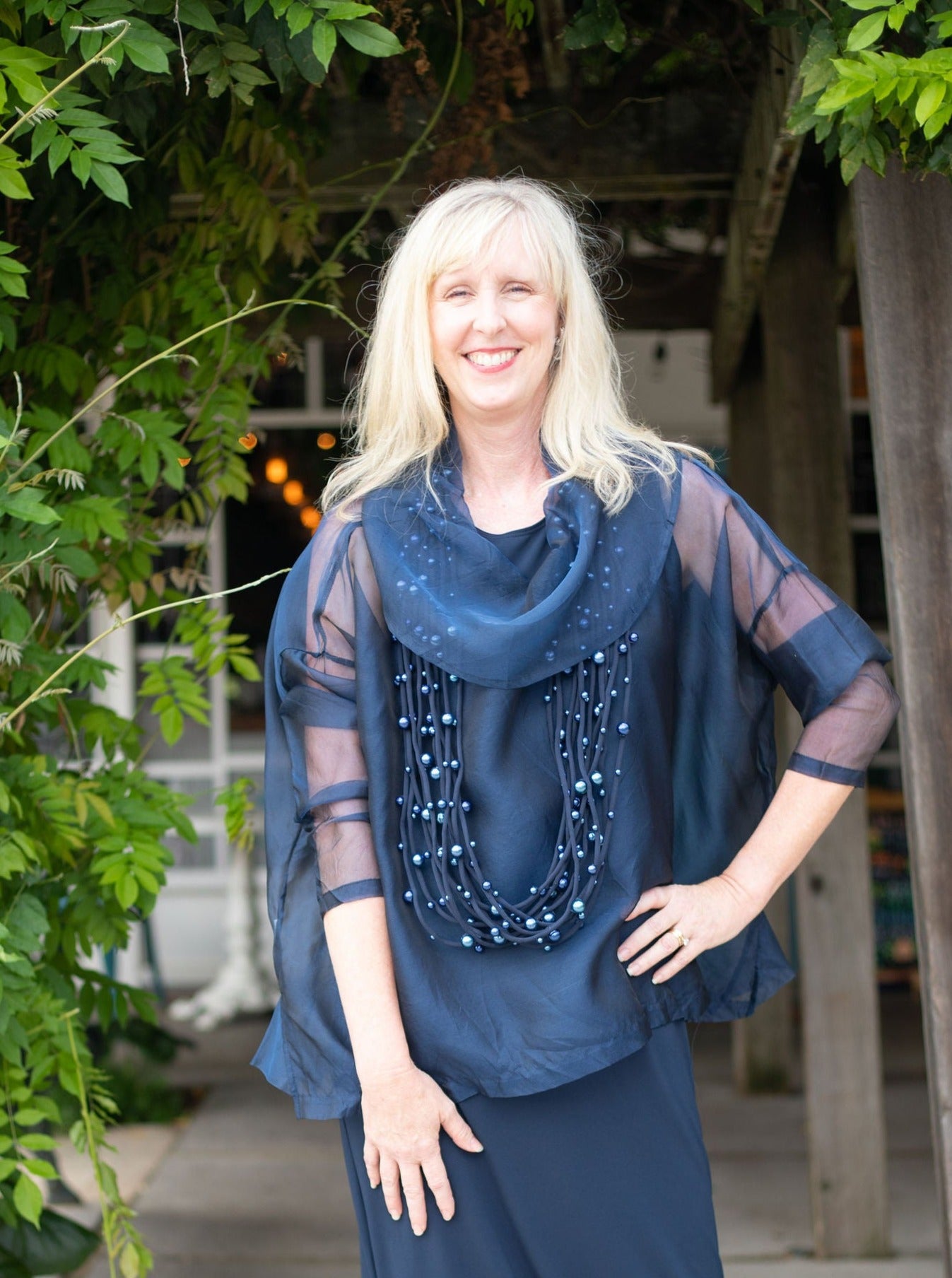 Organza Cowl Top | Midnight