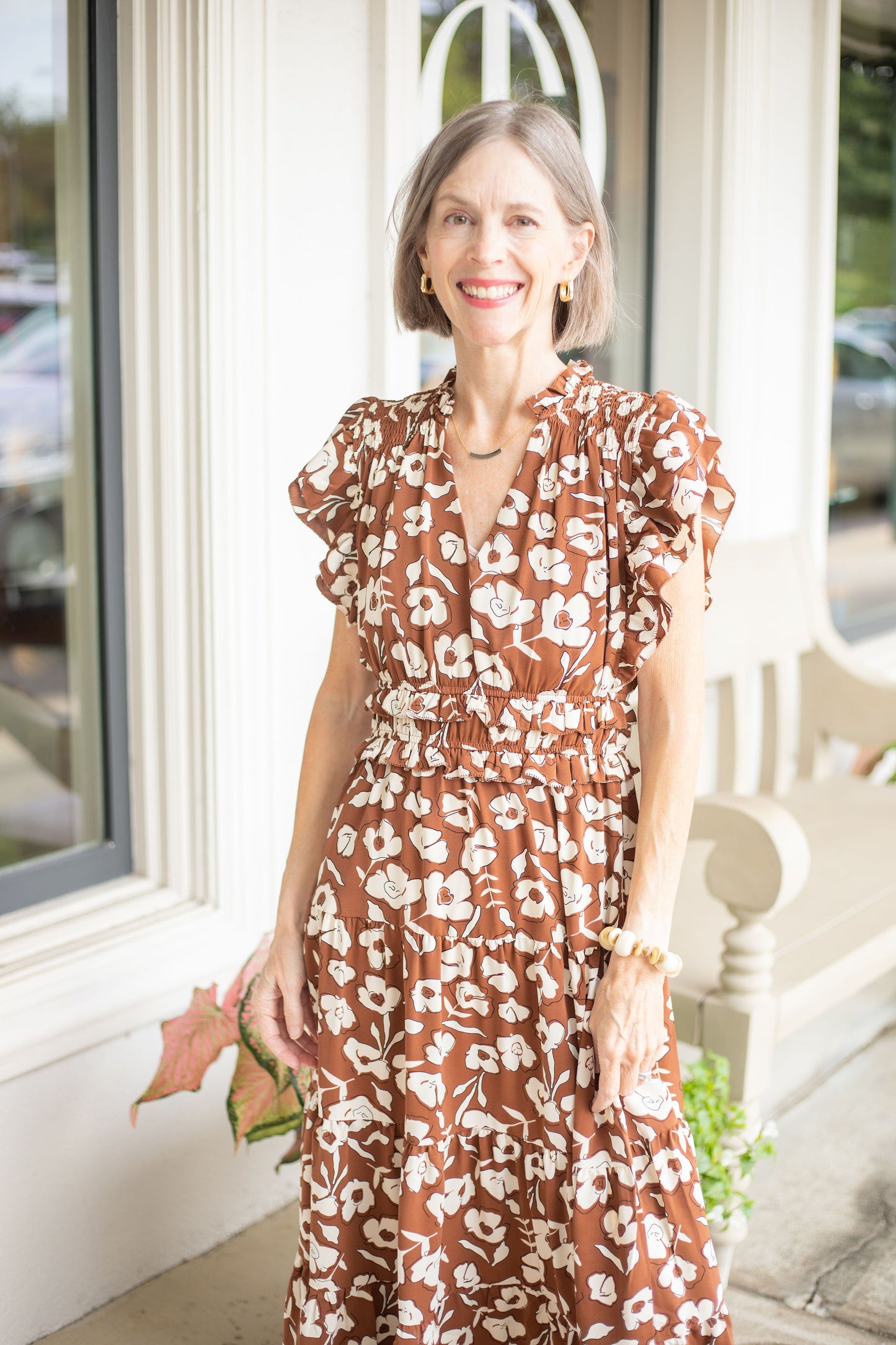 Tiered Flower Print Dress