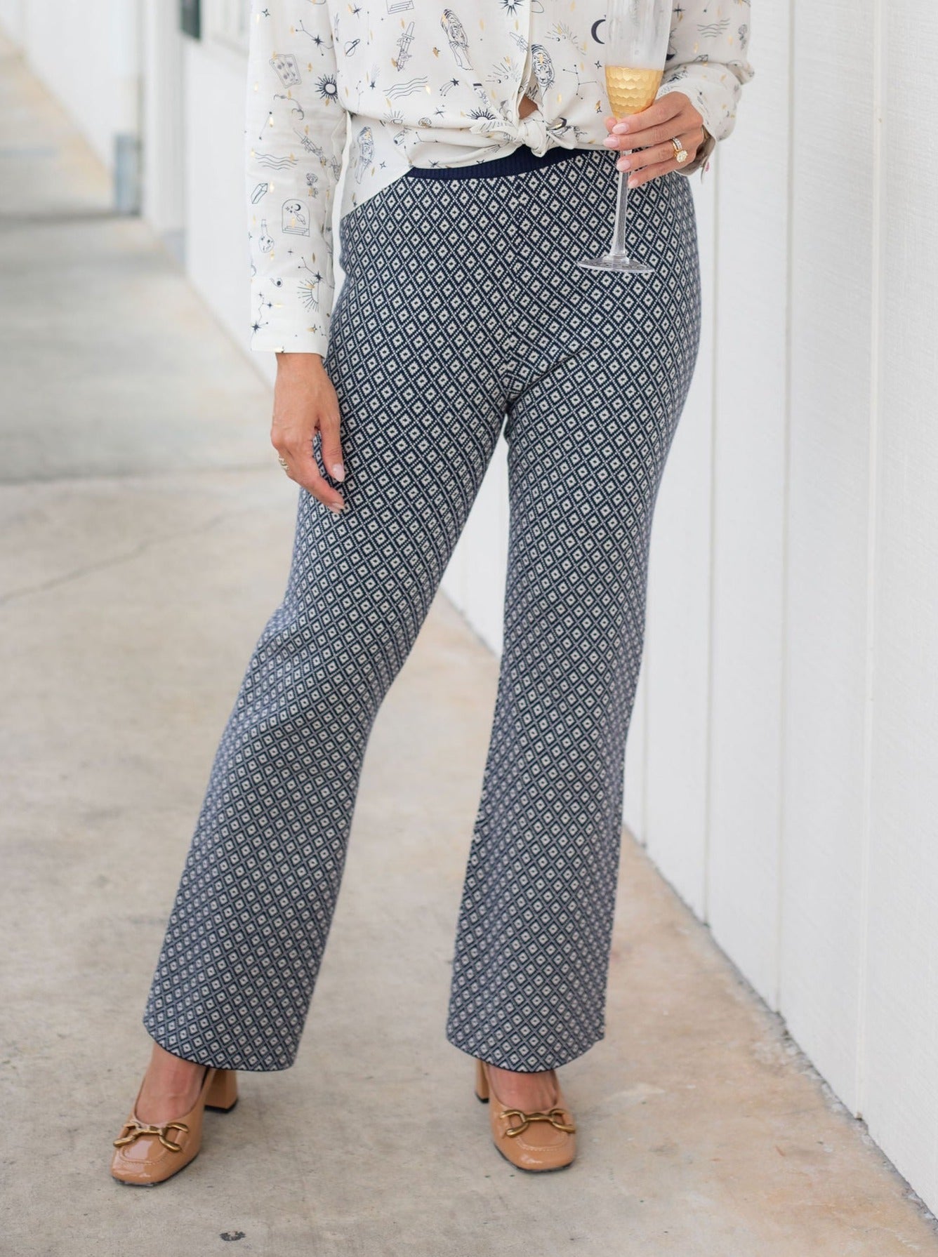 Navy Knit Pant