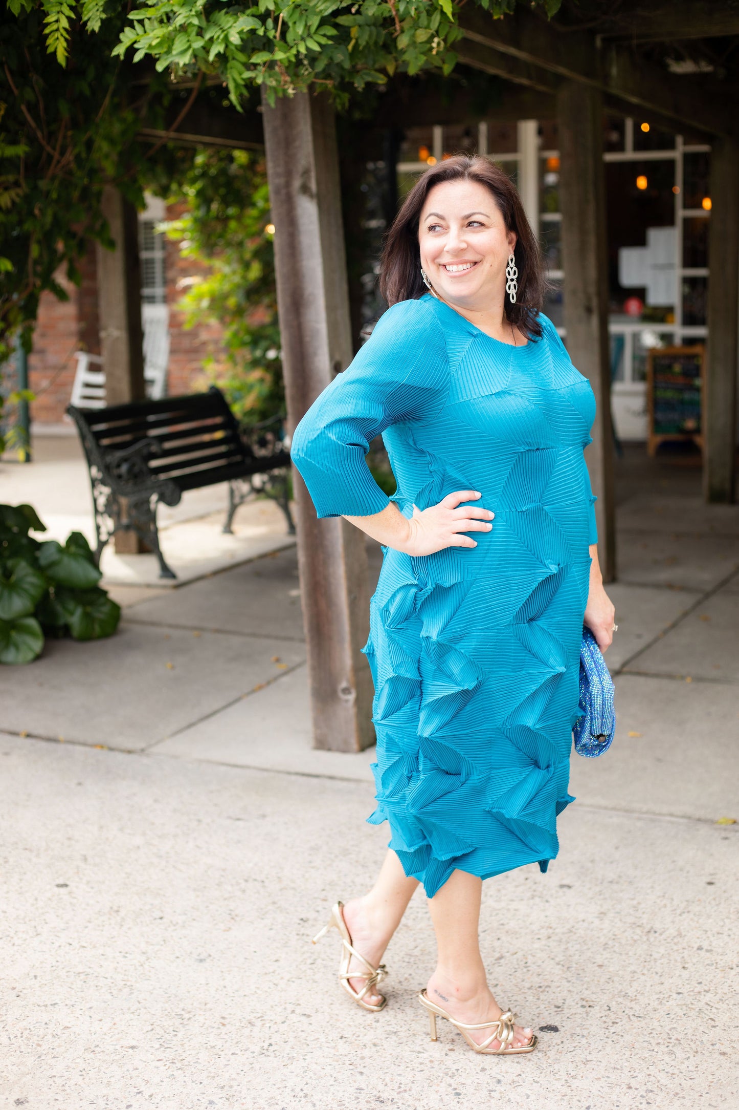 Crinkle Dress | Teal