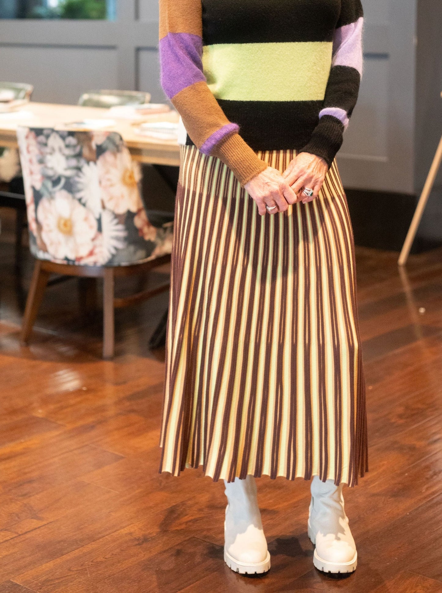 Green/Brown Stripe skirt