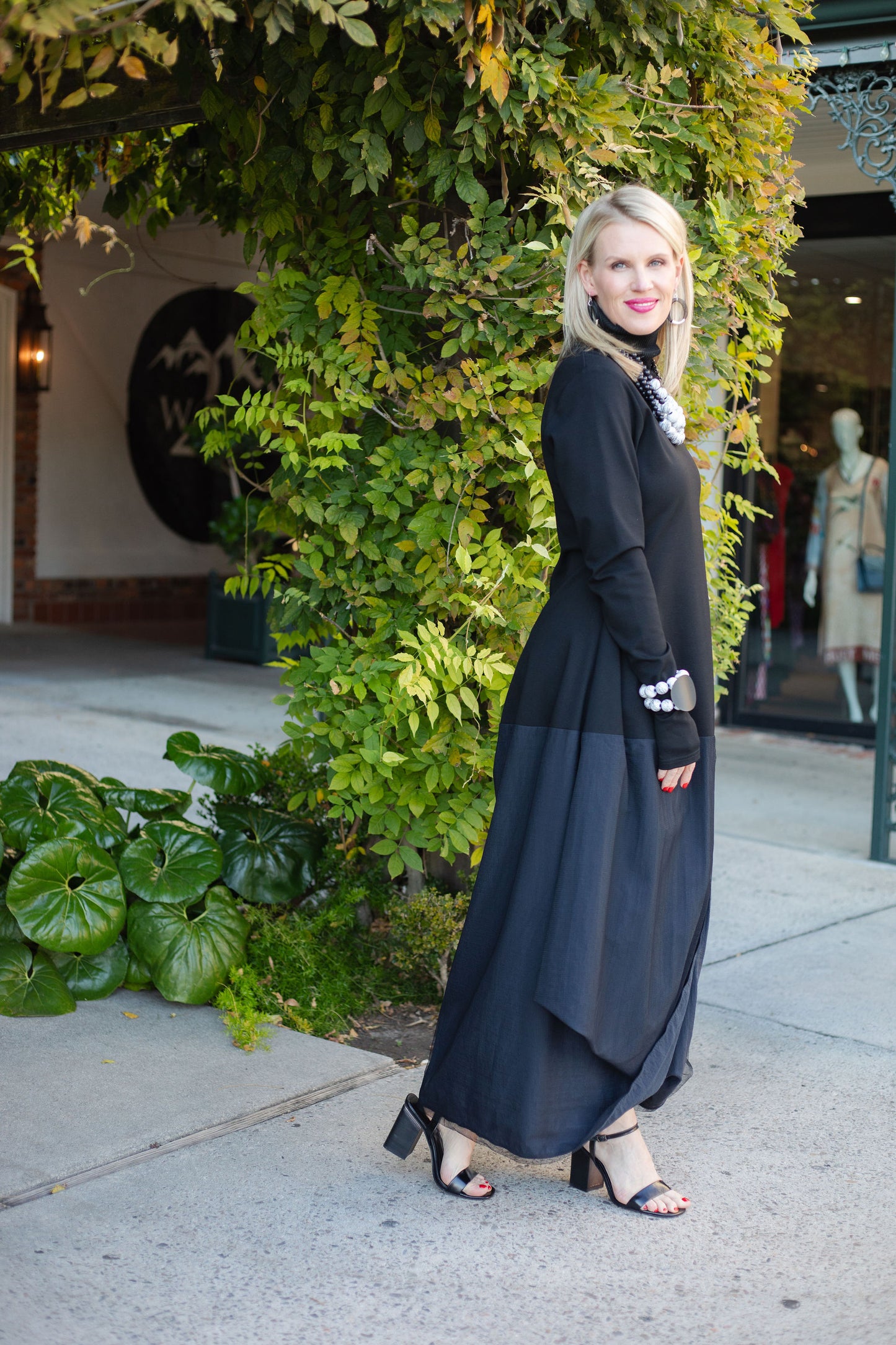 Drop Waist Turtleneck Dress