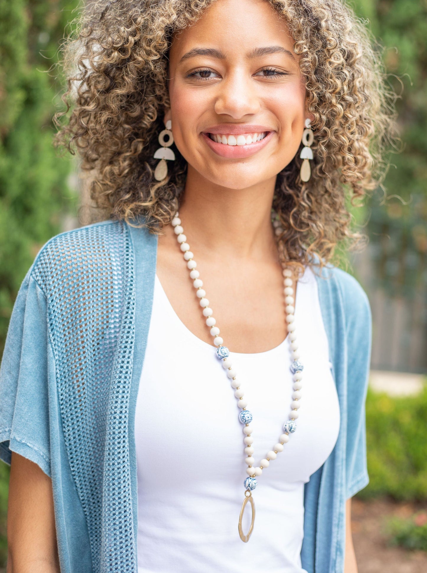Beaded Chinosoire Necklace-Ivory