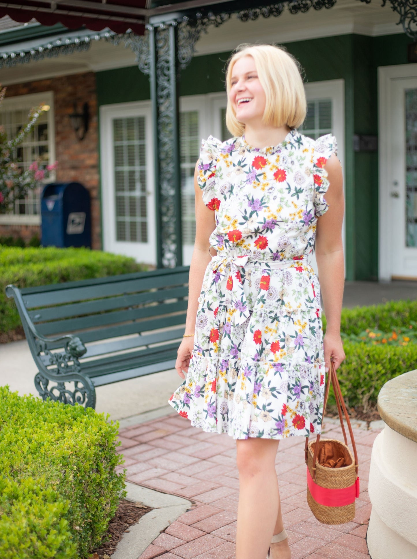Tie Waist Floral Dress