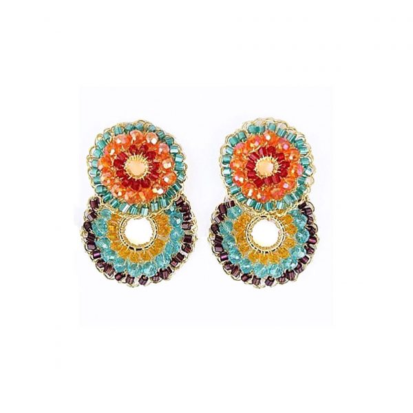 Multicolored Double Hoop Earrings