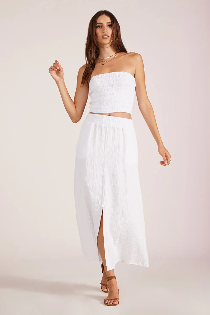 Split Front Skirt | White