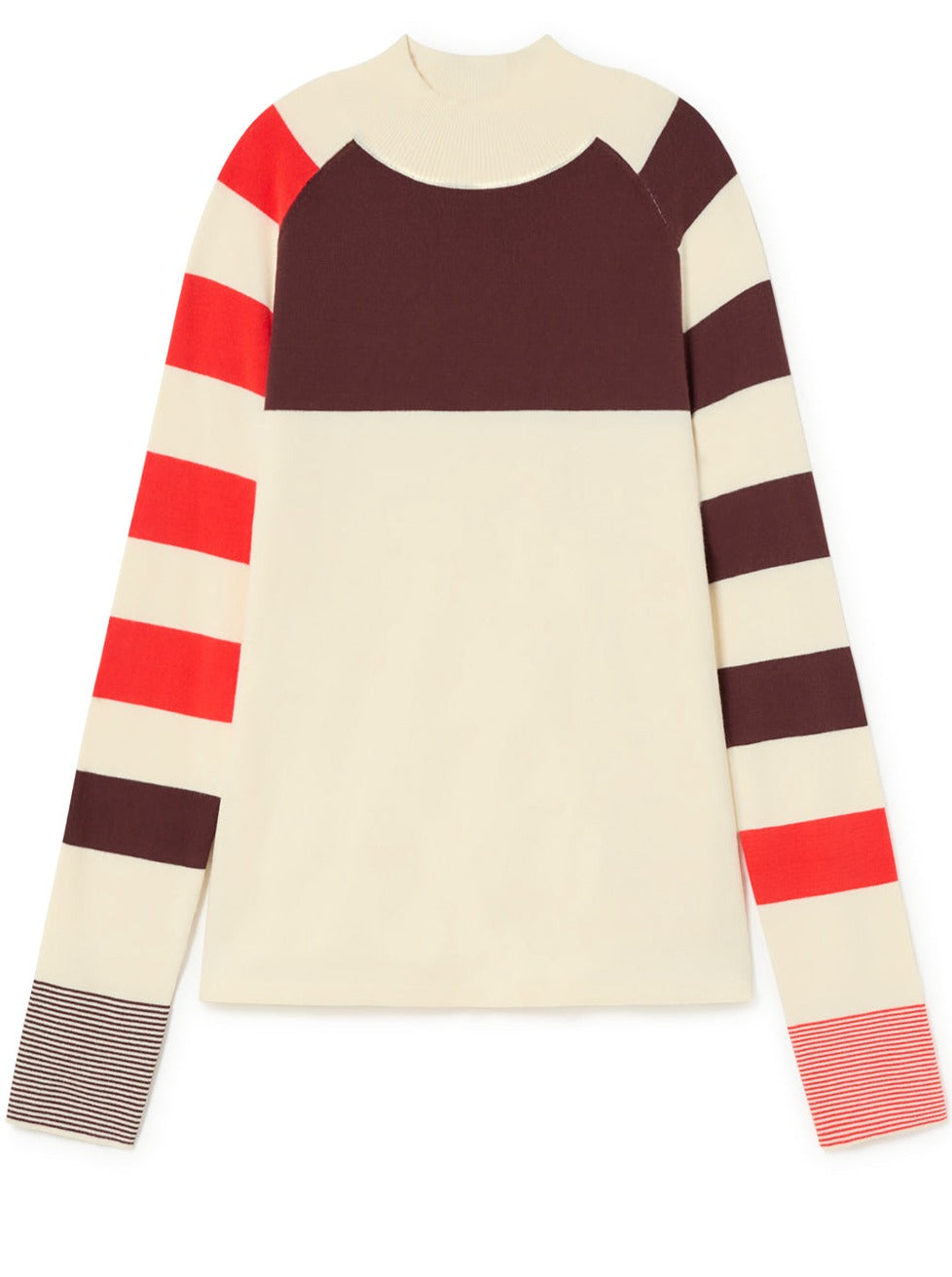 Brown & Red Mockneck