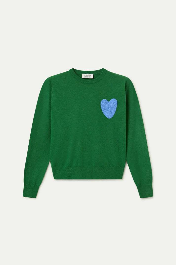 Green Heart Sweater