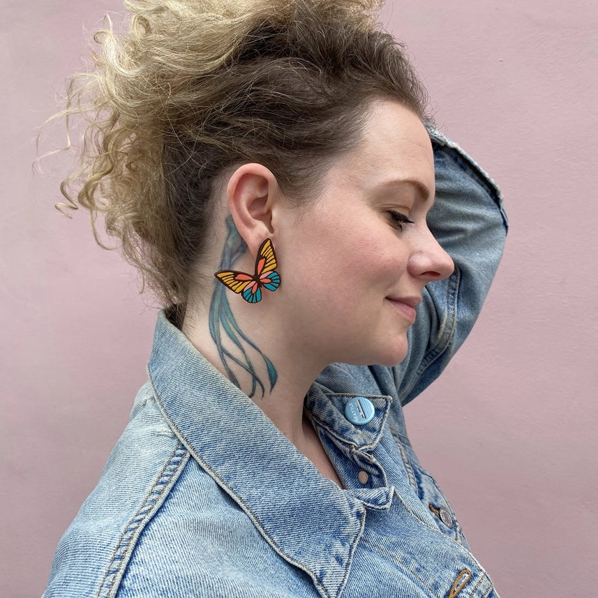 70s Butterfly Stud