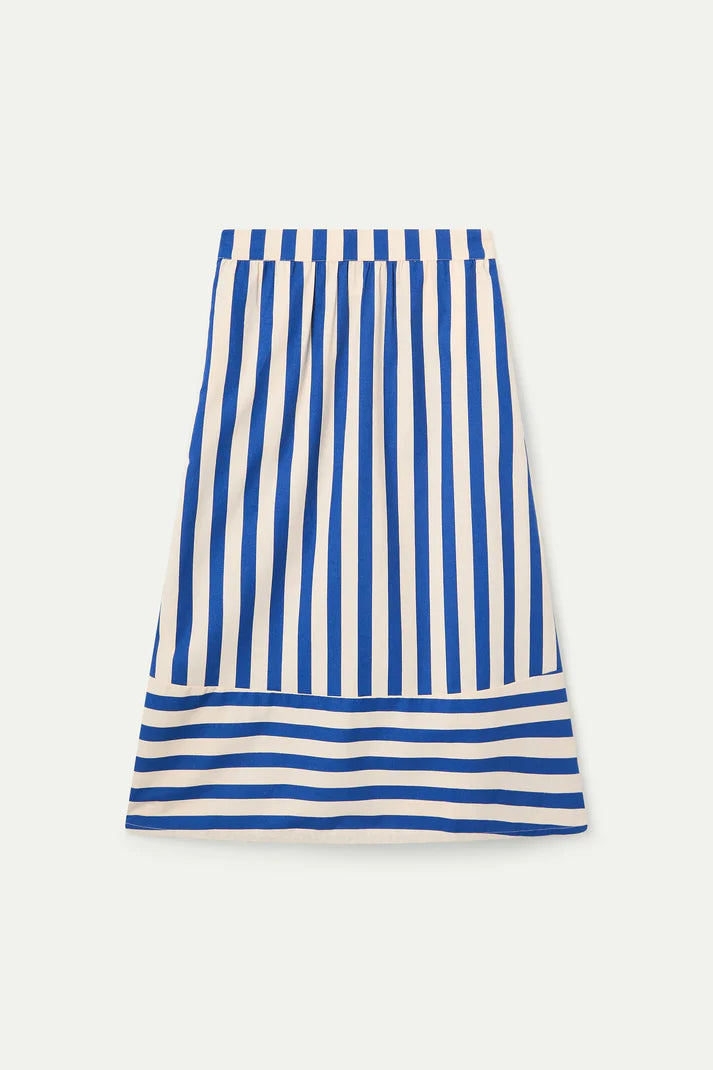 Blue Stripe Midi Skirt