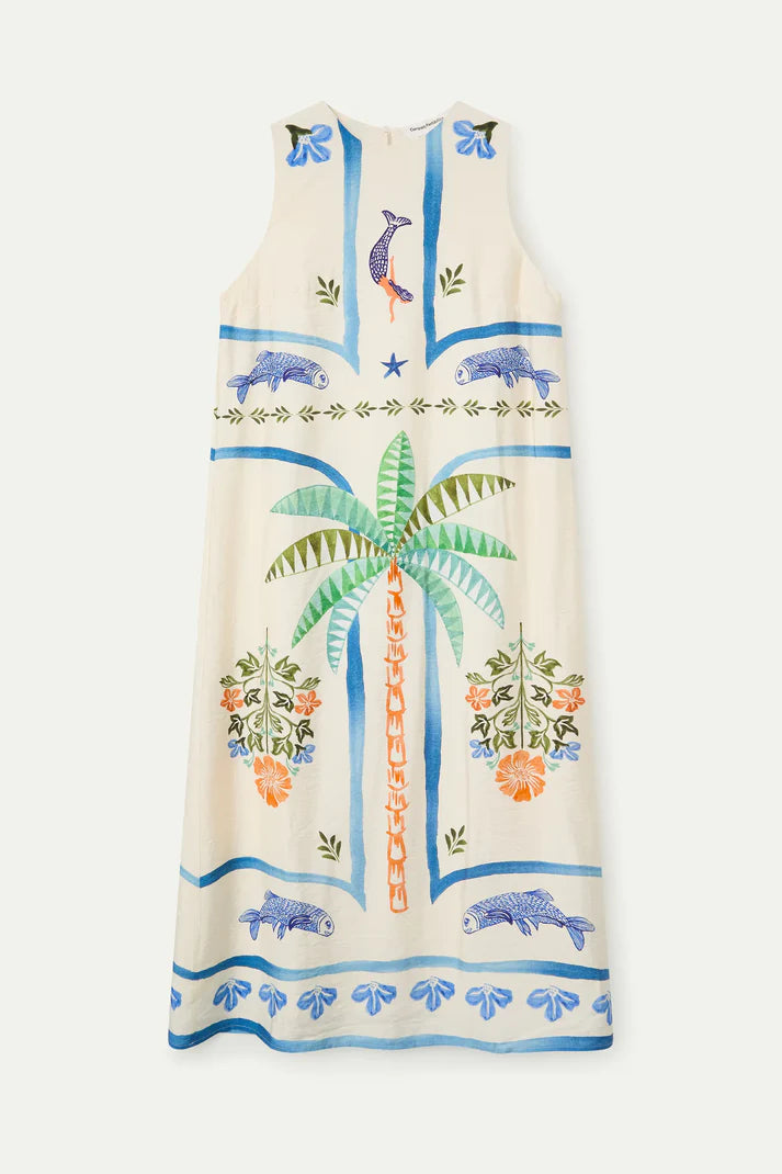 Palm Print Dress