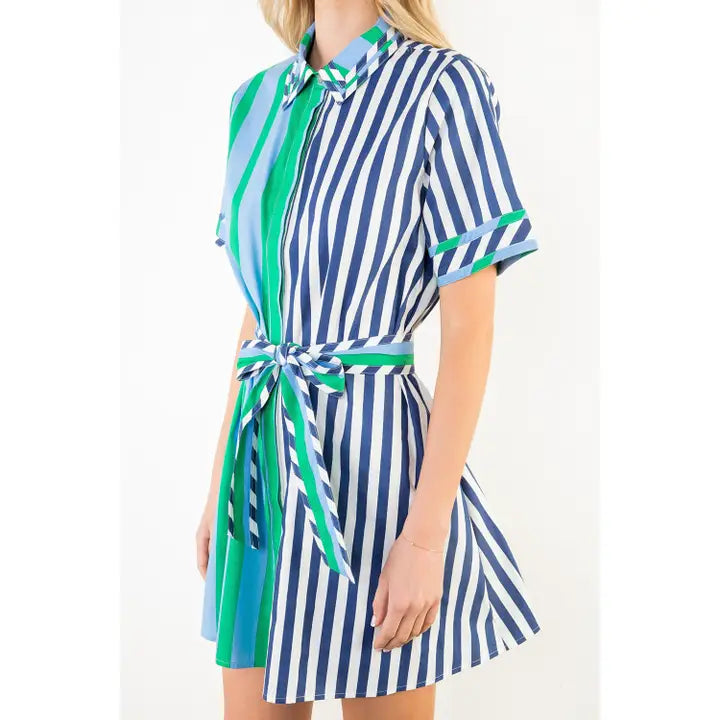 Collared Striped Dress