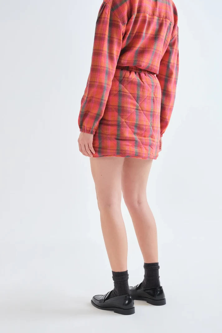 Plaid Quilted Skirt