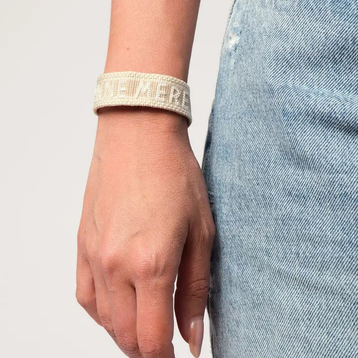 Woven Bracelet | Beige/Wht