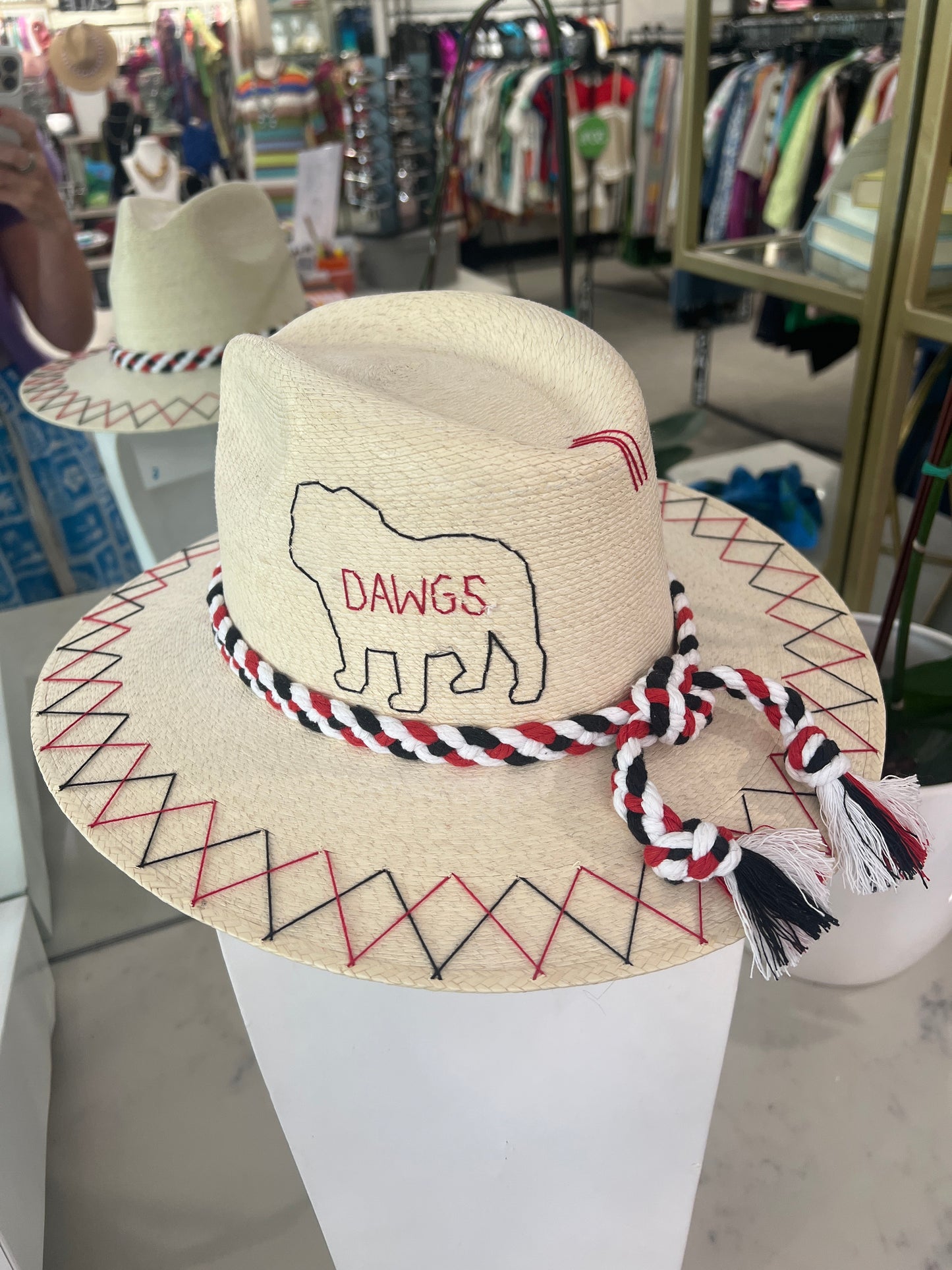 Dawgs Double Zig Zag White Palm Hat