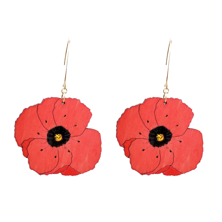 Red Poppy Earrings
